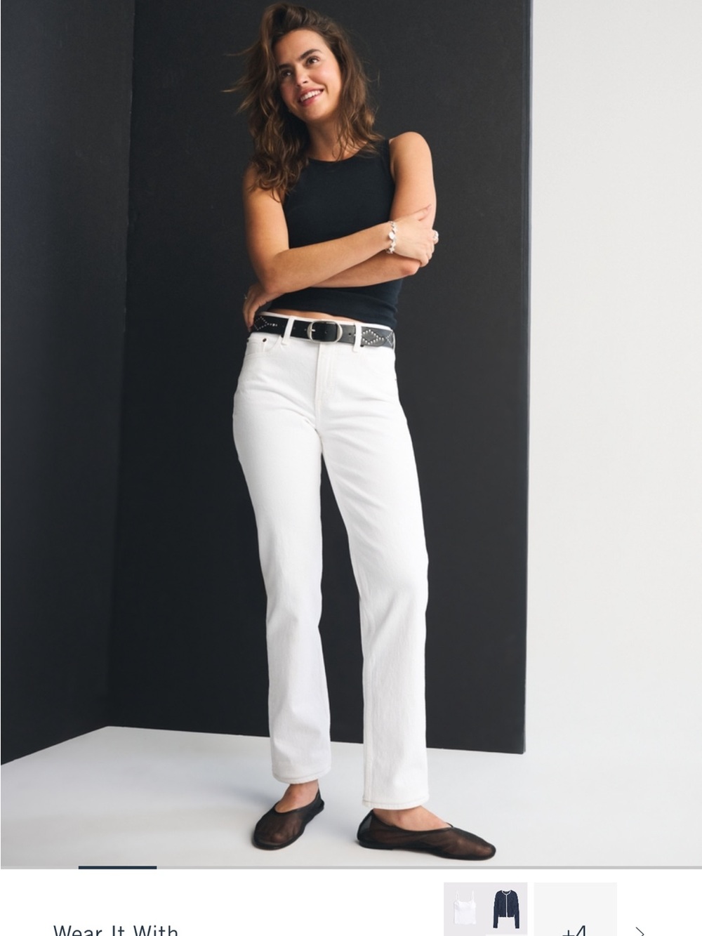 Abercrombie & Fitch White Straight-Leg Jeans